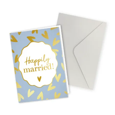 KP® Wenskaarten gevouwen - Happily married - 5 stuks