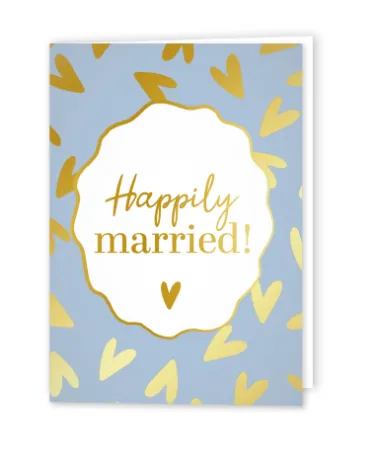 KP® Wenskaarten gevouwen - Happily married - 5 stuks