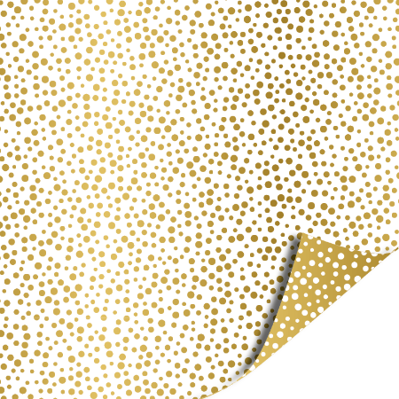 Afbeeldingen van KP® Cadeaupapier 50cm 200m - Luxury dots gold/white