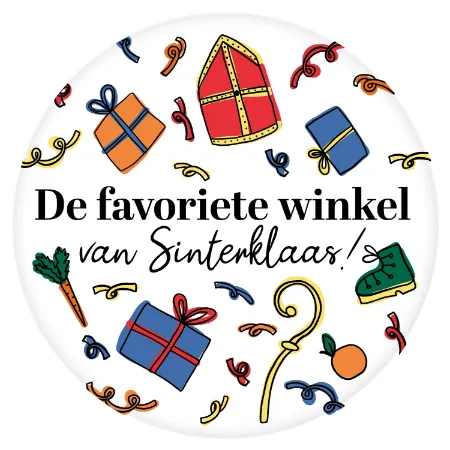 Winkel Raamsticker - Sinterklaas raamdecoratie - De favoriete winkel van Sinterklaas (Mi Ma Mijter)