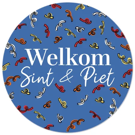 Winkel Raamsticker 50cm - Welkom Sint & Piet (blauw) - Sinterklaas decoratie