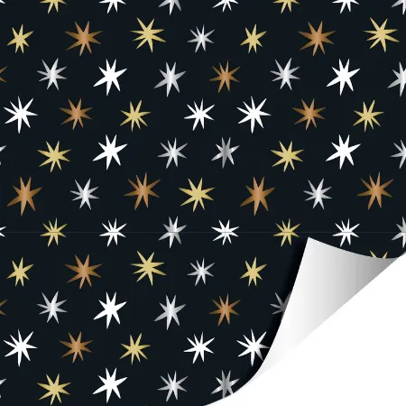 Afbeeldingen van KP® Cadeaupapier 50cm 100m - Winter stars black